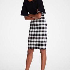 Ann Taylor Skirt- Gingham, Black White, Checkered Skirt. Size 12
